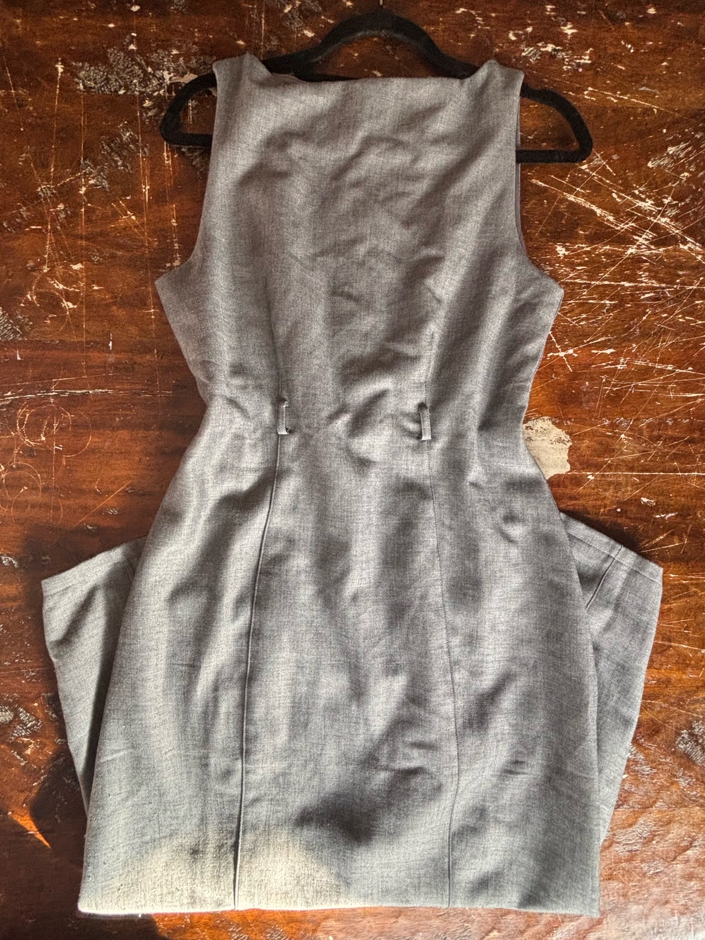 H&M Grey Sleeveless Midi Formal Business Wear Work Office Dress Size Medium